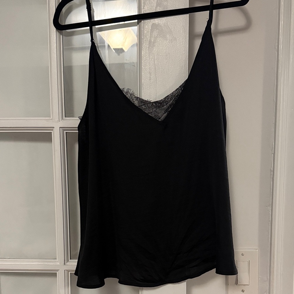 Free People Black Lace Detail Camisole